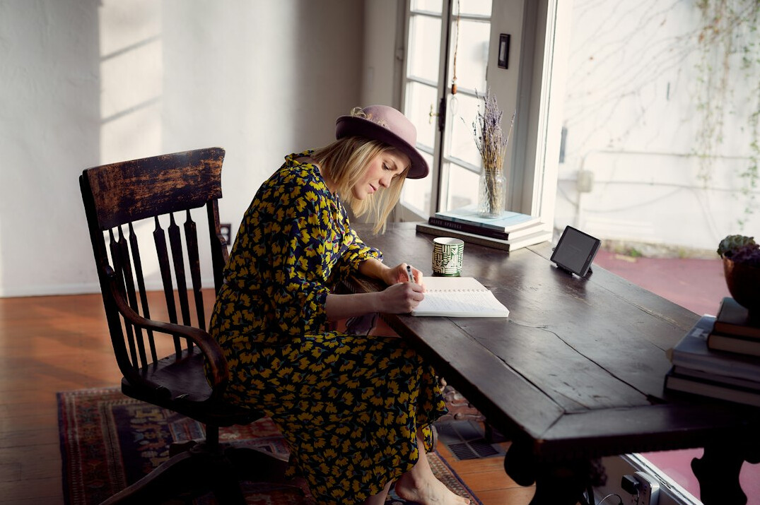 mystery author at work